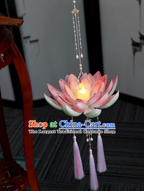 Chinese Ancient Large Lotus Lantern Women Accessories Lantern Festival Lamp