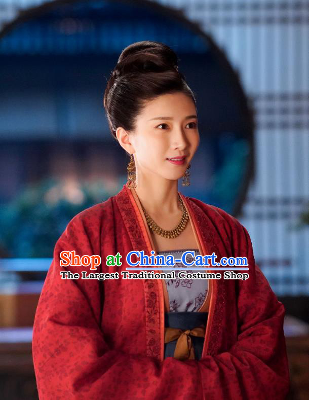 Chinese Ancient Song Dynasty Empress Cao Danshu Dress Historical Costumes and Headdress Drama Serenade of Peaceful Joy Jiang Shuying Garment