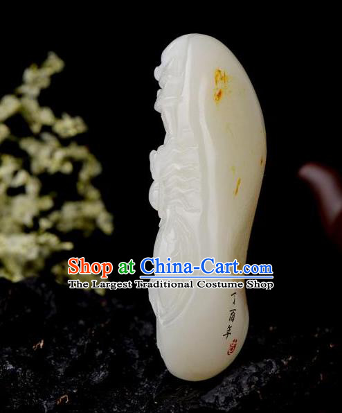 Chinese Ancient Carving Jade Fish Dragon Accessories Jade Craft Jade Handgrip
