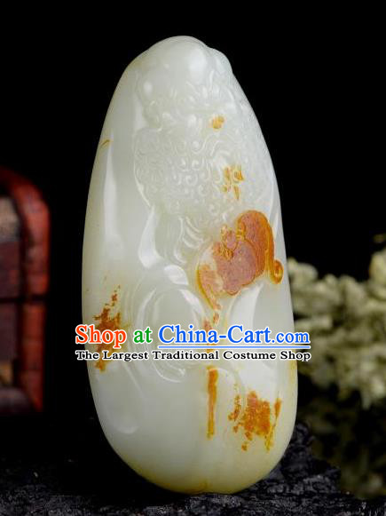 Chinese Ancient Carving Jade Bodhidharma Accessories Jade Craft Jade Handgrip