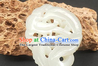 Chinese Ancient Women Jade Hair Clip Handmade Headwear Hanfu Hair Accessories Hetian Jade Hairpin