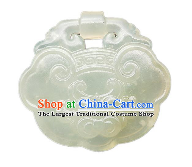 Chinese Handmade Jade Necklace Craft Pendant Hsiuyen Jade Label Carving Monster Jade Accessories