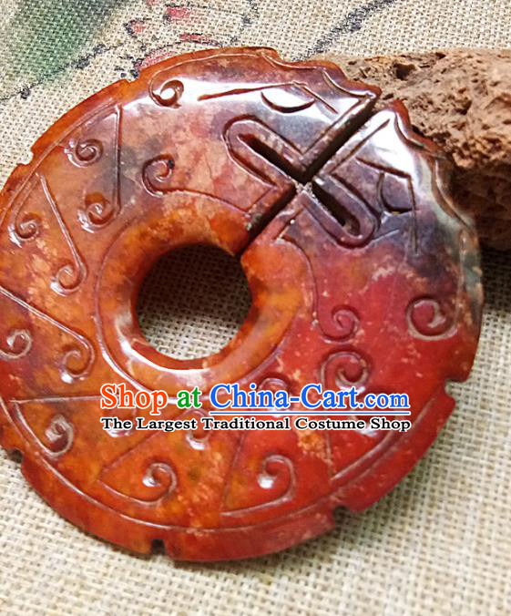 Chinese Handmade Jade Annular Waist Accessories Handgrip Craft Handmade Jade Jewelry Jade Carving Dragon Pendant