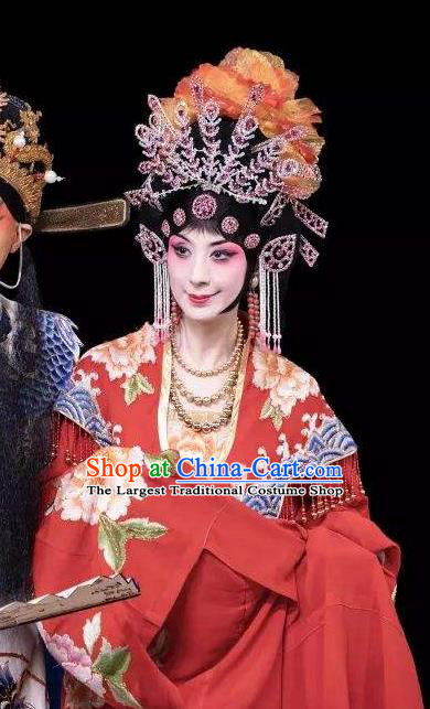 Chinese Peking Opera Hua Tan Garment Costumes the Royal Consort of Tang Female Dan Apparel Dress and Headpieces