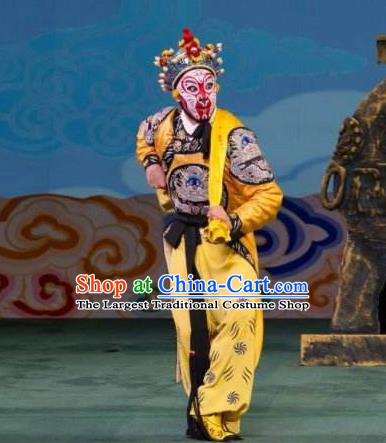 Chinese Peking Opera Martial Male Apparel A Monkey King Costumes Sun Wukong Garment and Headwear
