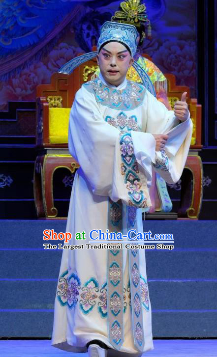 Chinese Cantonese Opera Niche Xiaosheng Garment Martial Men Princess Chang Ping Costumes Zhou Shixian Apparels and Hat