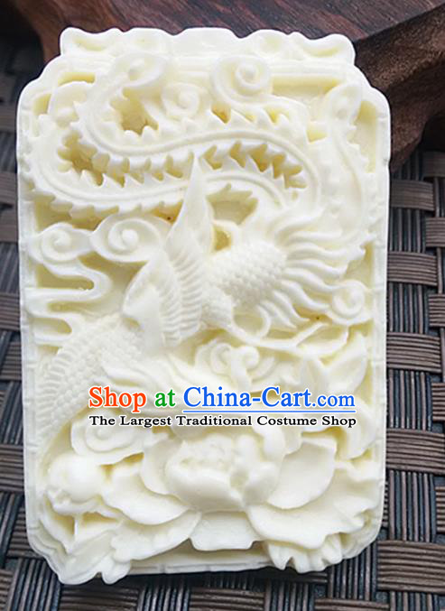 Chinese Handmade Jade Label Accessories Handgrip Craft Handmade Carving Phoenix Jade Waist Pendant