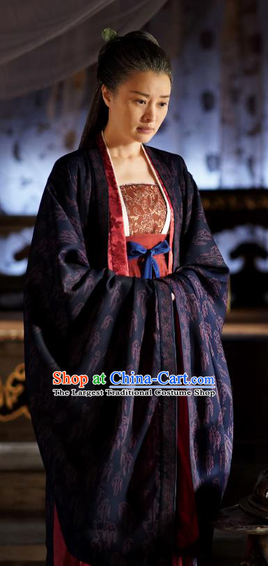 Ancient Chinese Queen Mother Apparel Historical Costumes and Headpieces Drama Serenade of Peaceful Joy Song Dynasty Empress Dowager Liu E Garment