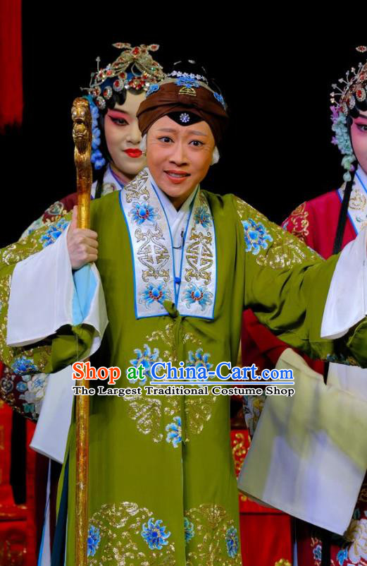 Chinese Traditional Peking Opera Elderly Women Garment Costumes Yangmen Female General Countess She Saihua Apparels and Headpieces