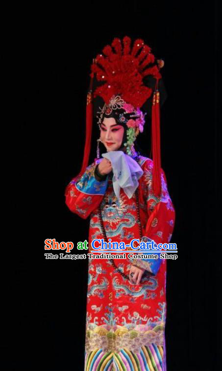 Chinese Traditional Peking Opera Princess Daizhan Hua Tan Costumes Wujiapo Qing Dynasty Apparels Garment and Headwear