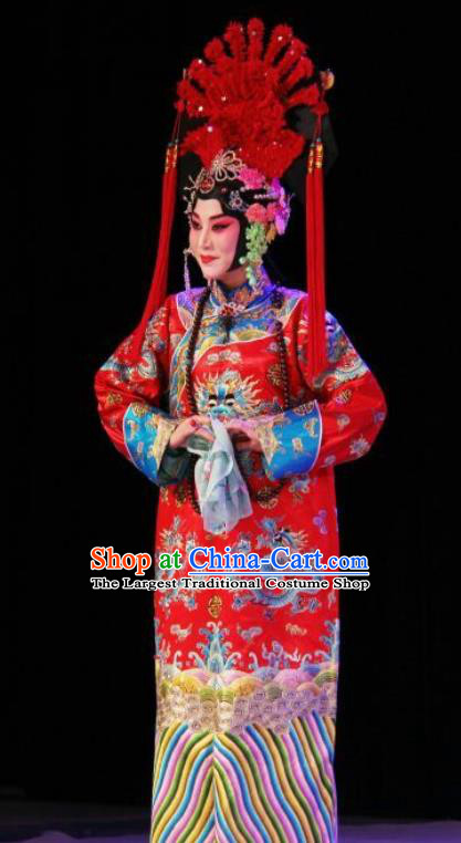 Chinese Traditional Peking Opera Princess Daizhan Hua Tan Costumes Wujiapo Qing Dynasty Apparels Garment and Headwear