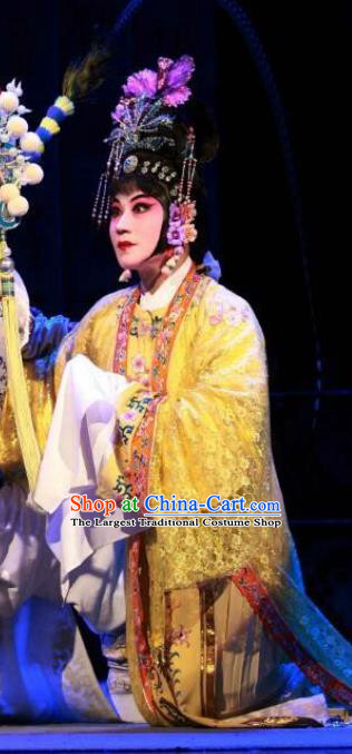 Traditional Chinese Peking Opera Empress Apparels Garment The Revenge of Prince Zi Dan Hua Tan Queen Dress Costumes and Headdress