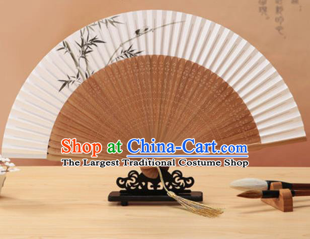 Chinese Traditional Hand Ink Painting Bamboo Paper Fan Classical Dance Accordion Bamboo Fans Folding Fan