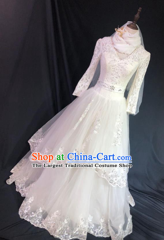 Top Grade Bride Embroidered Wedding Dress Bridal Full Dress Wedding Costume for Women
