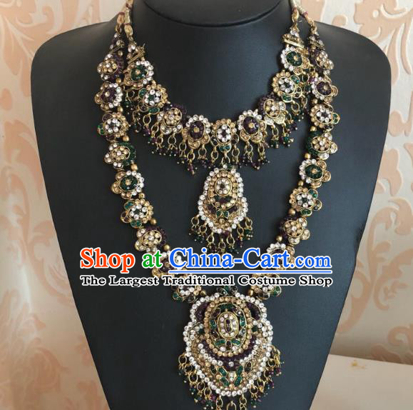 Indian Court Traditional Wedding Necklace Asian India Bride Jewelry Accessories for Women