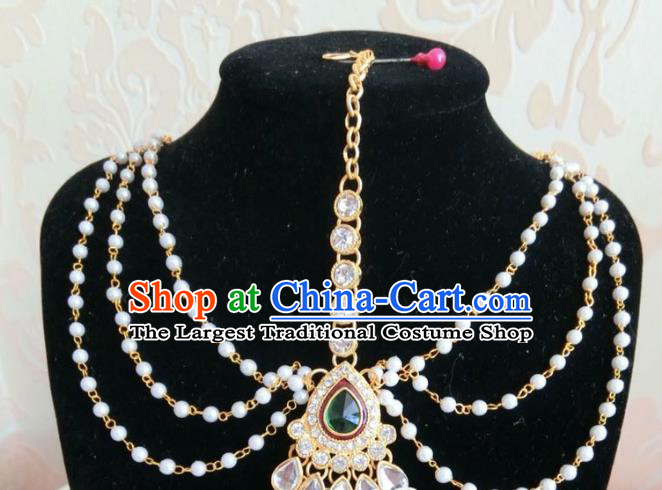 Traditional Indian Court Wedding Beads Hair Clasp Asian India Eyebrows Pendant Jewelry Accessories for Women