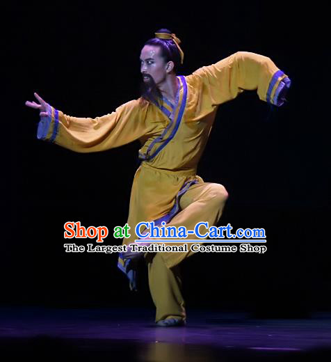 Chinese Traditional Dance Si Lu Hua Yu Male Clothing Classical Dance Stage Performance Costume for Men