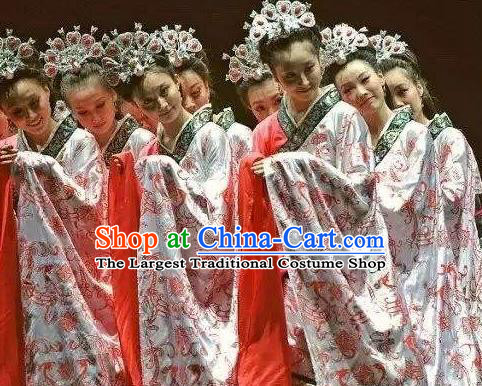 Chinese Traditional Dance Yun Wen Clouds Han Dynasty Dress Classical Dance Stage Performance Costume for Women