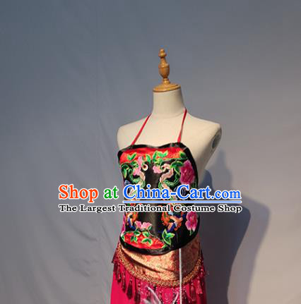 Chinese A Glimpse of the Beauty Folk Dance Outfits Traditional Fan Dance Stage Performance Costume for Women