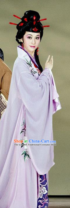 Chinese Shaoxing Opera Hua Tan Purple Dress Costumes Actress Apparels and Headpieces Hedda or Aspiration Sky High Yue Opera Young Female Garment