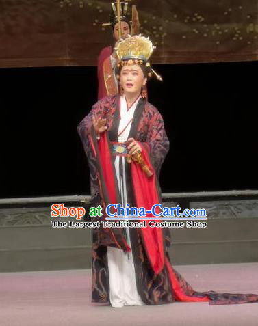 Chinese Shaoxing Opera Queen Apparels Costumes and Headdress Yue Opera Rani Princess Cai Wenji Dress Garment