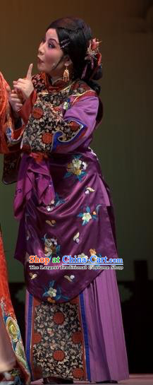 Chinese Shaoxing Opera Elderly Dame Wisp of Hemp Dress and Headpieces Yue Opera Costumes Matchmaker Garment Apparels