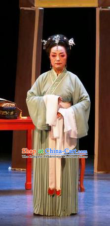 The Peacocks Fly To The Southeast Chinese Shaoxing Opera Laodan Dress Apparels Yue Opera Garment Elderly Female Costumes and Headpieces