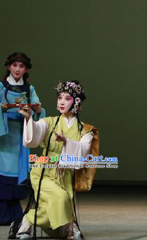 The Purple Hairpin Chinese Kun Opera Servant Girl Costumes Peking Opera Young Lady Garment Xiao Dan Dress Apparels and Headpieces