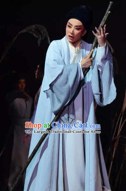 Chinese Yue Opera Scholar Apparels Costumes and Headwear Shaoxing Opera Xiaosheng Young Male Wang Yangming Garment