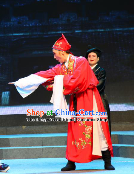 Chinese Yue Opera Xiaosheng Young Male Qing Jian Fan Ying Apparels and Headwear Shaoxing Opera Vestment Garment Costumes