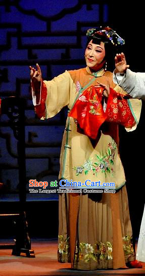 Chinese Shaoxing Opera Young Mistress Apparels Costumes and Headpieces Yue Opera Liu Hua Xi Woman Dress Garment