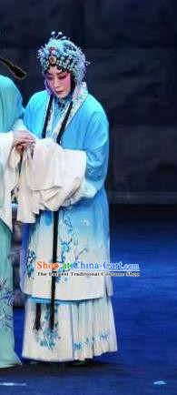 Chinese Kun Opera Distress Maiden Dress Costumes and Headdress On A Wall and Horse Kunqu Opera Young Female Li Qianjun Garment Apparels