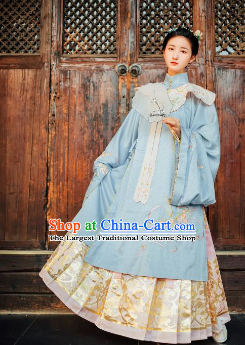 Chinese Traditional Ming Dynasty Palace Lady Hanfu Dress Ancient Princess Embroidered Garment Historical Costumes