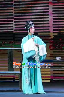 Chinese Kun Opera Actress Apparels Costumes and Headpieces Kunqu Opera Gu Yanwu Young Female Dress Garment