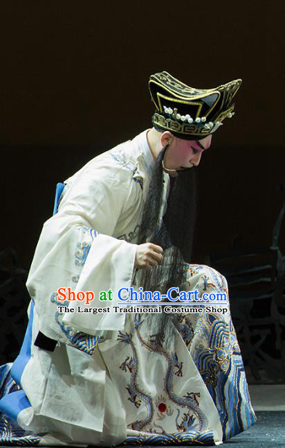 Chinese Kun Opera Official Dong Si Continue the Pipa Cao Cao Costumes and Headwear Kunqu Opera Elderly Male Garment Apparels