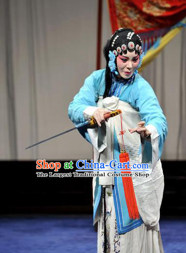 Chinese Kun Opera Young Lady Dress Costumes and Headdress The Prophetic Paintings Traditional Kunqu Opera Court Maid Fei Zhen E Garment Apparels