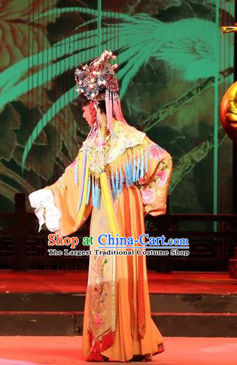 Chinese Huangmei Opera Hua Tan Garment Costumes and Headdress Female Consort Prince Traditional Anhui Opera Royal Princess Dress Apparels