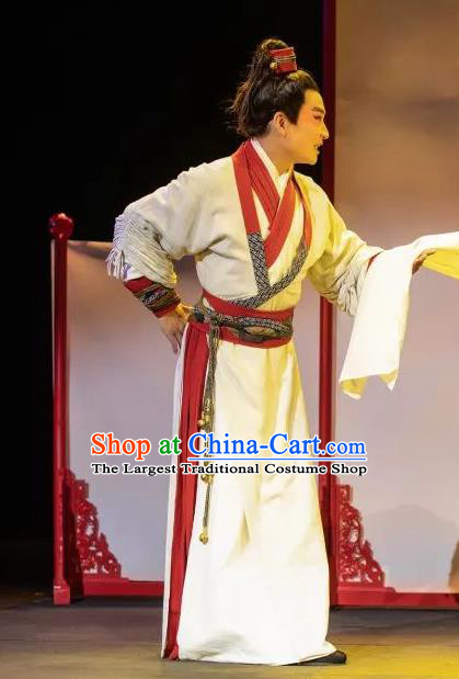 Chinese Huangmei Opera Young Male Xue Pinggui Costumes and Headwear An Hui Opera Xue Lang Gui Apparels Xiaosheng Clothing