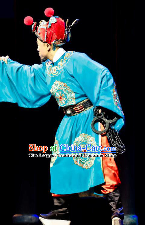Chinese Huangmei Opera Rich Childe Ji Mo Han Qing Garment Costumes and Headwear An Hui Opera Clown Male Apparels Clothing