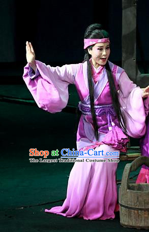 Chinese Huangmei Opera Young Lady Garment Costumes and Headpieces Xiao Qiao Chu Jia Traditional Anhui Opera Actress Diva Dress Apparels