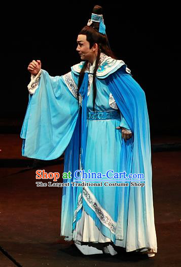 Chinese Huangmei Opera Xiaosheng Zhou Yu Xiao Qiao Chu Jia Costumes and Headwear An Hui Opera Young Male Apparels Niche Clothing