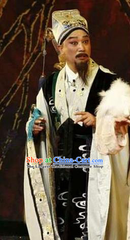 Chinese Huangmei Opera Elderly Male Costumes and Headwear Xi Mu Dan An Hui Opera Laosheng Taoist Lv Dongbin Apparels Clothing