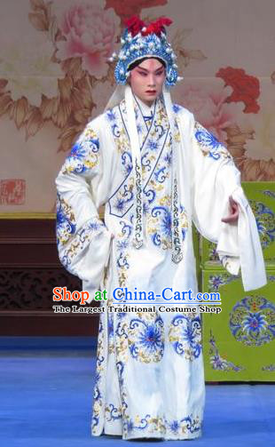 Zhu Hen Ji Chinese Ping Opera Wusheng Young Male Costumes and Headwear Pingju Opera Martial Male Zhu Chundeng Apparels Clothing