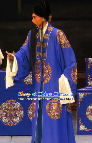 Zhen Zhu Shan Chinese Ping Opera Laosheng Costumes and Headwear Pingju Opera Apparels Landlord Elderly Male Clothing