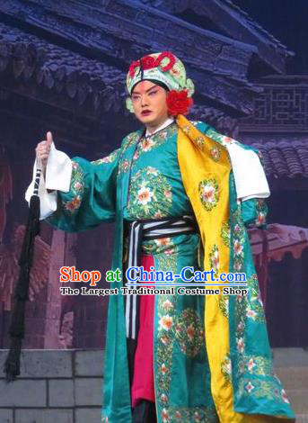 Chinese Ping Opera Bao Gong San Kan Butterfly Dream Wusheng Costumes and Headwear Pingju Opera Martial Male Apparels Takefu Clothing