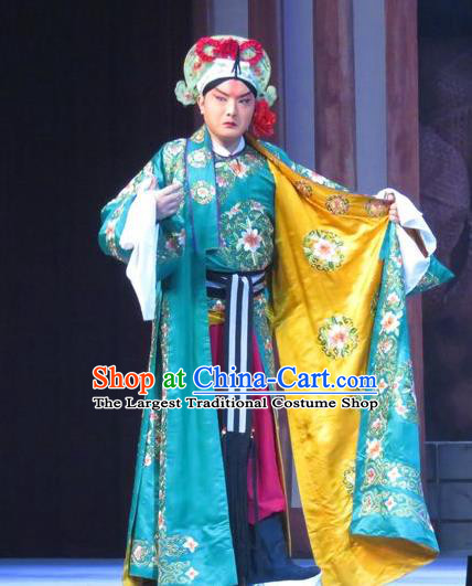 Chinese Ping Opera Bao Gong San Kan Butterfly Dream Wusheng Costumes and Headwear Pingju Opera Martial Male Apparels Takefu Clothing