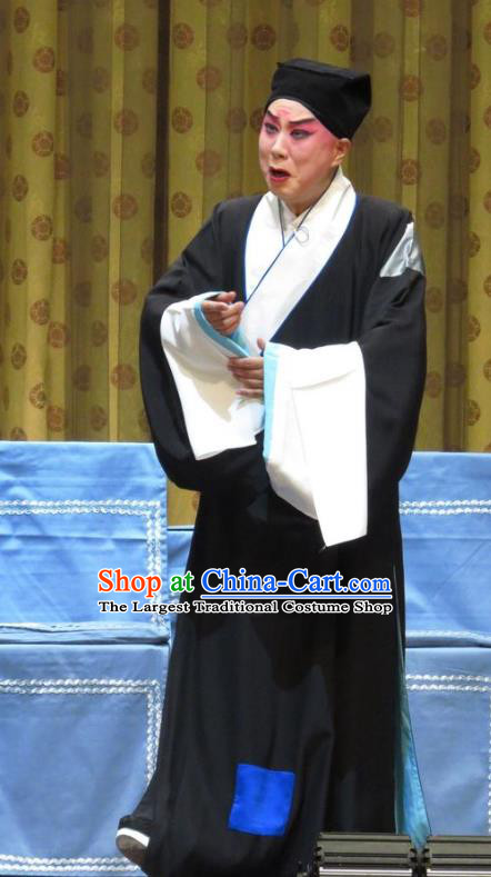 Jin Yunu Chinese Ping Opera Poor Scholar Mo Ji Costumes and Headwear Pingju Opera Young Male Apparels Pauper Clothing