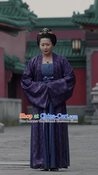Chinese Ancient Noble Dame Historical Costumes Drama Serenade of Peaceful Joy Song Dynasty Countess Garment and Headpieces