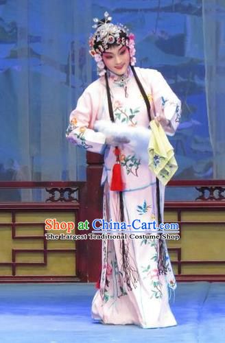 Chinese Ping Opera Young Female Costumes Flower a Matchmaker Apparels and Headpieces Traditional Pingju Opera Dress Diva Li Yue E Garment