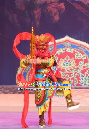 Legend of Love Chinese Ping Opera Heaven General Costumes and Headwear Pingju Opera Wusheng Apparels Clothing